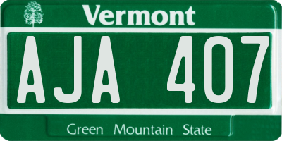VT license plate AJA407