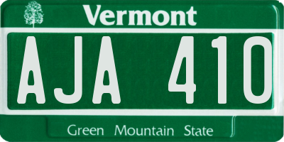 VT license plate AJA410