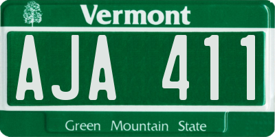 VT license plate AJA411