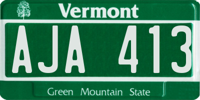 VT license plate AJA413