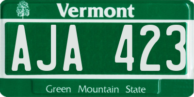 VT license plate AJA423