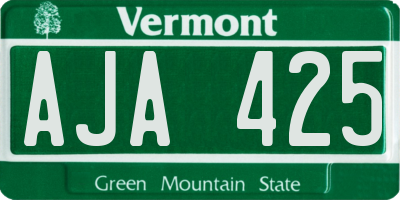 VT license plate AJA425