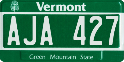 VT license plate AJA427