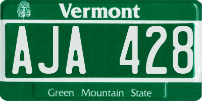 VT license plate AJA428