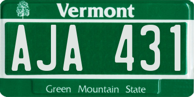 VT license plate AJA431