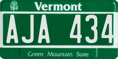VT license plate AJA434