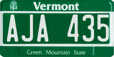 VT license plate AJA435