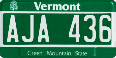 VT license plate AJA436