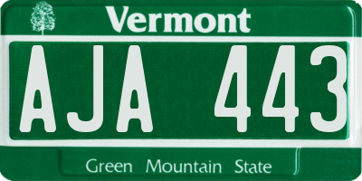 VT license plate AJA443