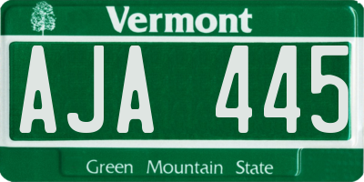 VT license plate AJA445