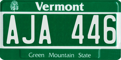 VT license plate AJA446