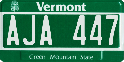 VT license plate AJA447