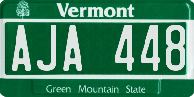 VT license plate AJA448