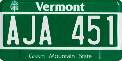 VT license plate AJA451