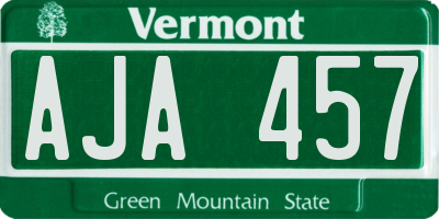 VT license plate AJA457