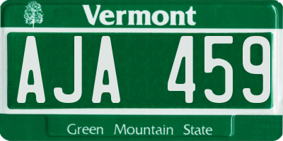 VT license plate AJA459