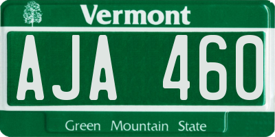 VT license plate AJA460