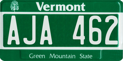 VT license plate AJA462