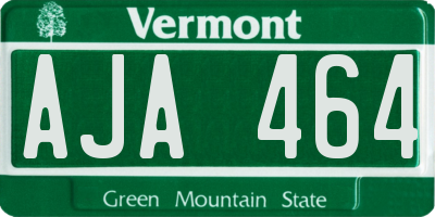 VT license plate AJA464