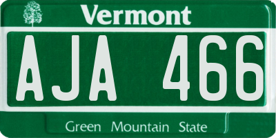 VT license plate AJA466