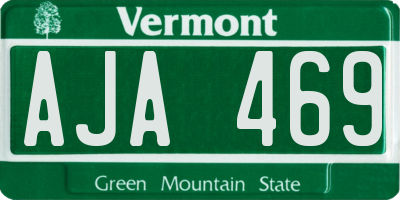 VT license plate AJA469