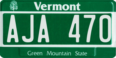 VT license plate AJA470