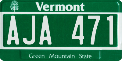 VT license plate AJA471