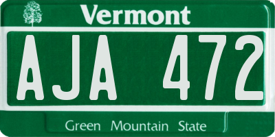 VT license plate AJA472