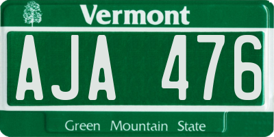 VT license plate AJA476