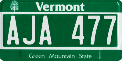 VT license plate AJA477