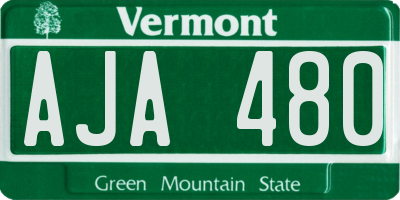 VT license plate AJA480