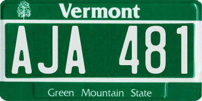 VT license plate AJA481