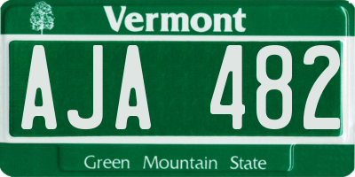 VT license plate AJA482