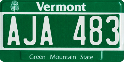 VT license plate AJA483