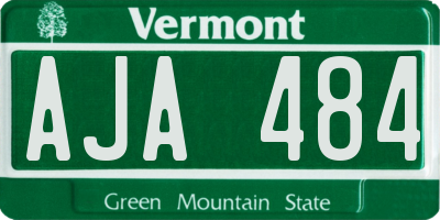 VT license plate AJA484
