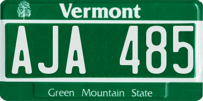 VT license plate AJA485