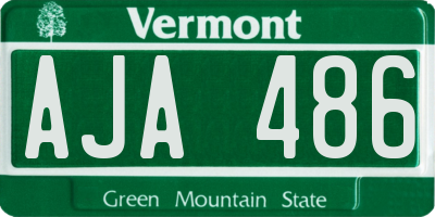 VT license plate AJA486