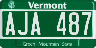 VT license plate AJA487