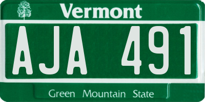VT license plate AJA491