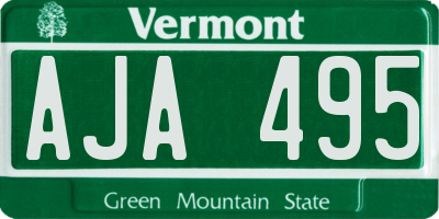 VT license plate AJA495