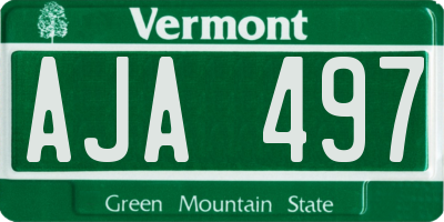 VT license plate AJA497