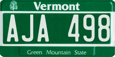 VT license plate AJA498