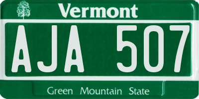 VT license plate AJA507