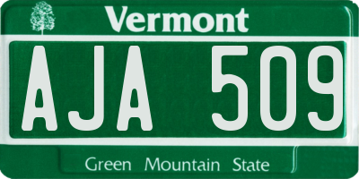 VT license plate AJA509