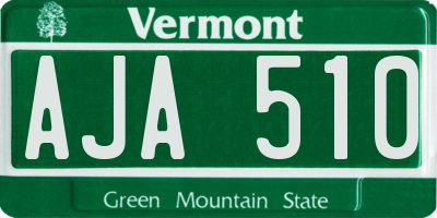 VT license plate AJA510