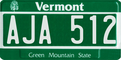 VT license plate AJA512
