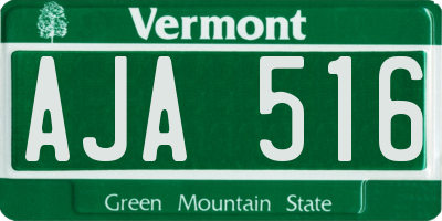 VT license plate AJA516