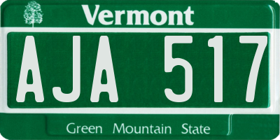 VT license plate AJA517