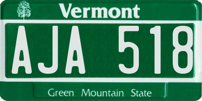 VT license plate AJA518