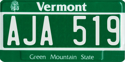 VT license plate AJA519